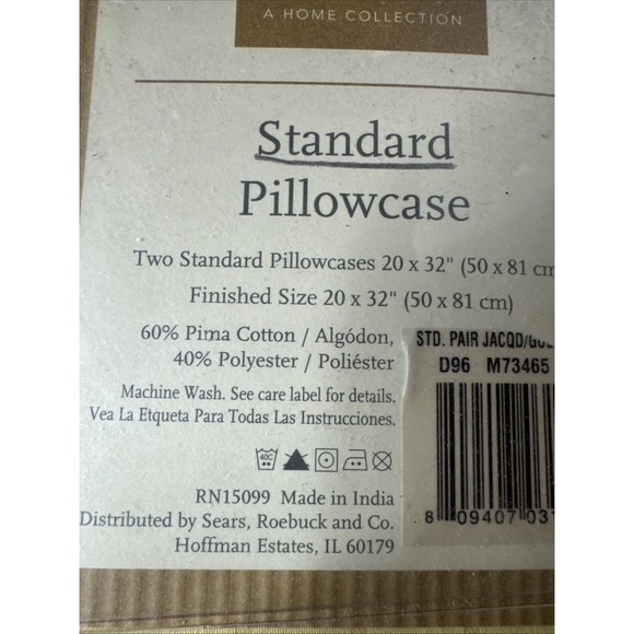 Grace Designs Standard Pillowcases 300 Count Cotton Blend Yellow Sears Set Of 2 - Picture 6 of 6